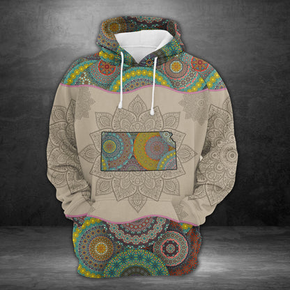 Awesome Kansas Mandala Pullover Premium Hoodie, Perfect Outfit For Men And Women On Christmas New Year Autumn Winter