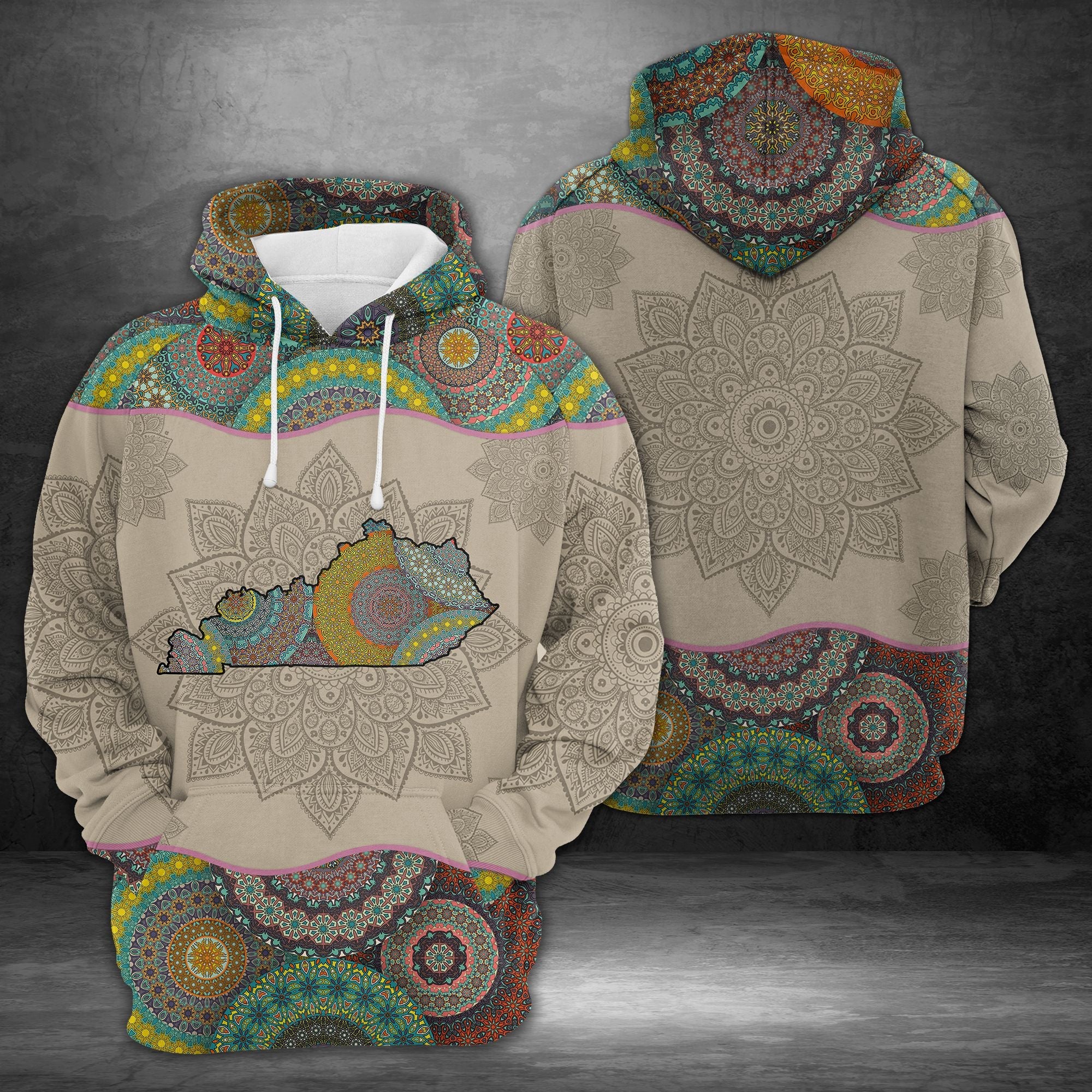 Awesome Kentucky Mandala Pullover Premium Hoodie, Perfect Outfit For Men And Women On Christmas New Year Autumn Winter