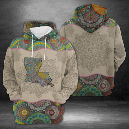 Awesome Louisiana Mandala Pullover Premium Hoodie, Perfect Outfit For Men And Women On Christmas New Year Autumn Winter