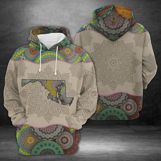 Awesome Maryland Mandala Pullover Premium Hoodie, Perfect Outfit For Men And Women On Christmas New Year Autumn Winter