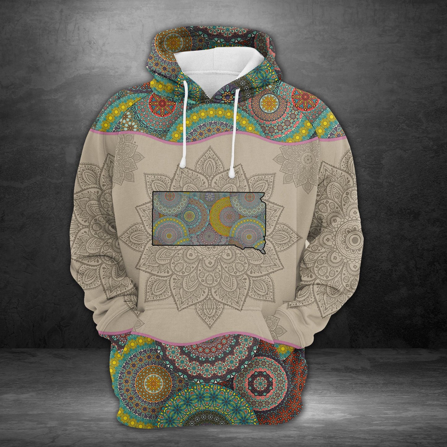 Awesome South Dakota Mandala Pullover Premium Hoodie, Perfect Outfit For Men And Women On Christmas New Year Autumn Winter