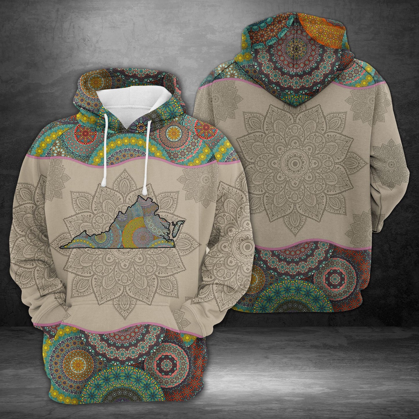 Amazing Virginia Mandala Pullover Premium Hoodie, Perfect Outfit For Men And Women On Christmas New Year Autumn Winter