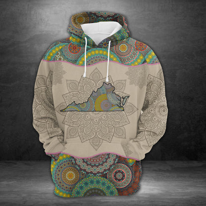 Amazing Virginia Mandala Pullover Premium Hoodie, Perfect Outfit For Men And Women On Christmas New Year Autumn Winter