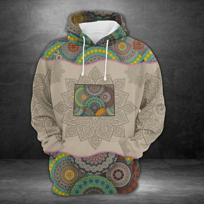 Awesome Wyoming Mandala Pullover Premium Hoodie, Perfect Outfit For Men And Women On Christmas New Year Autumn Winter