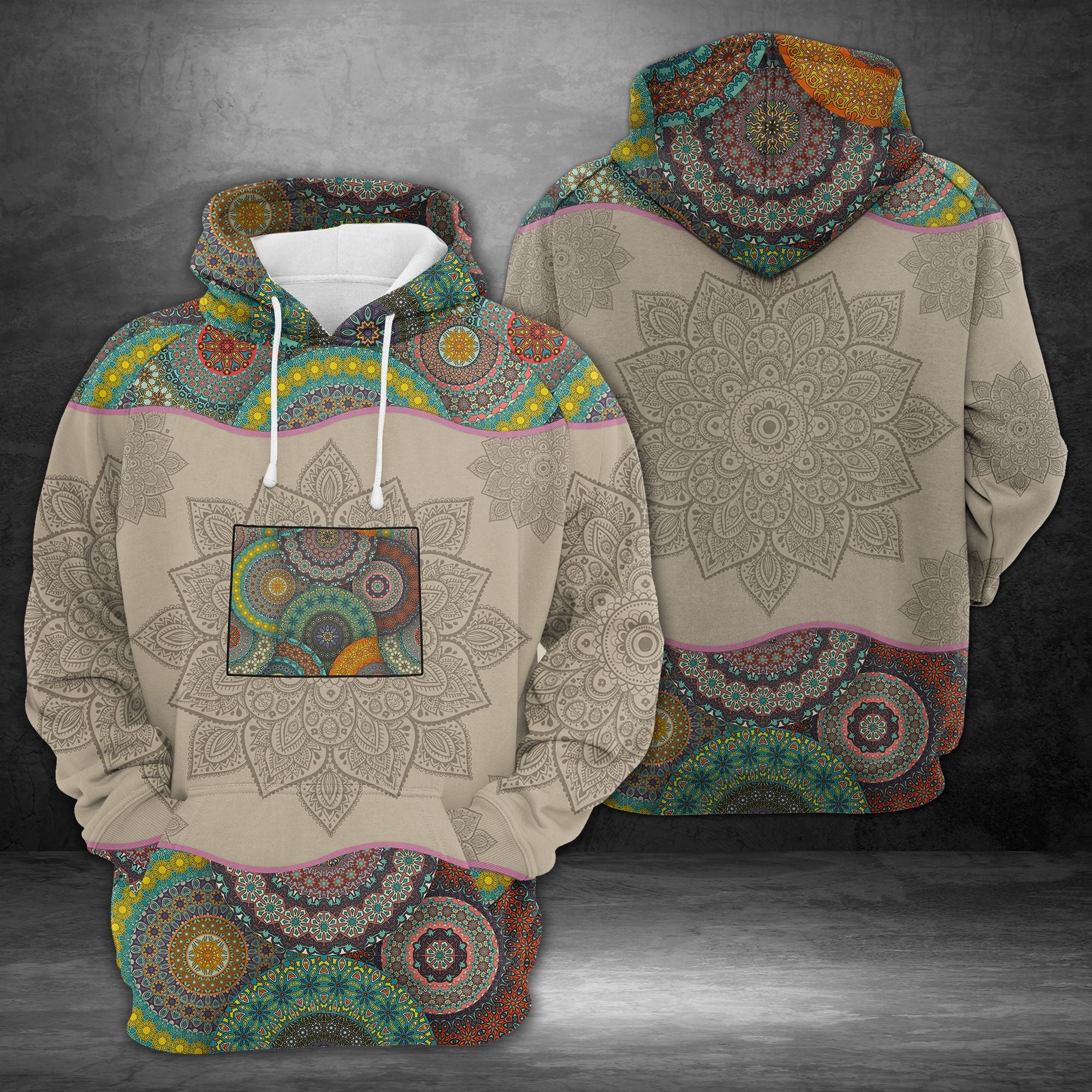 Awesome Wyoming Mandala Pullover Premium Hoodie, Perfect Outfit For Men And Women On Christmas New Year Autumn Winter