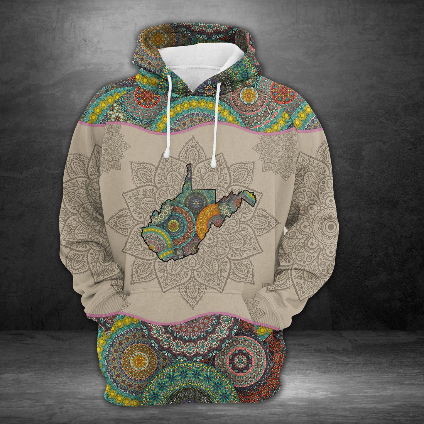 Awesome West Virginia Mandala Pullover Premium Hoodie, Perfect Outfit For Men And Women On Christmas New Year Autumn Winter