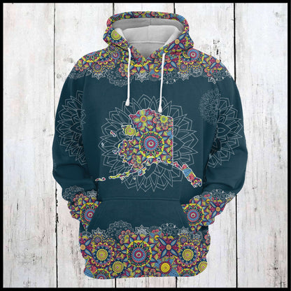 Alaska Mandala Pullover Premium Hoodie, Perfect Outfit For Men And Women On Christmas New Year Autumn Winter
