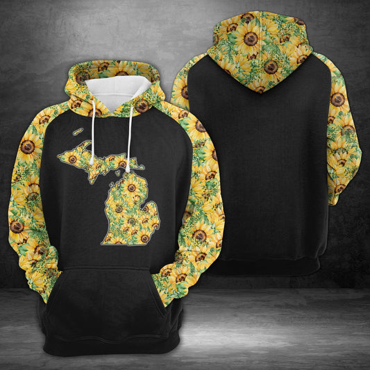 Awesome Michigan Sunflower Pullover Premium Hoodie, Perfect Outfit For Men And Women On Christmas New Year Autumn Winter