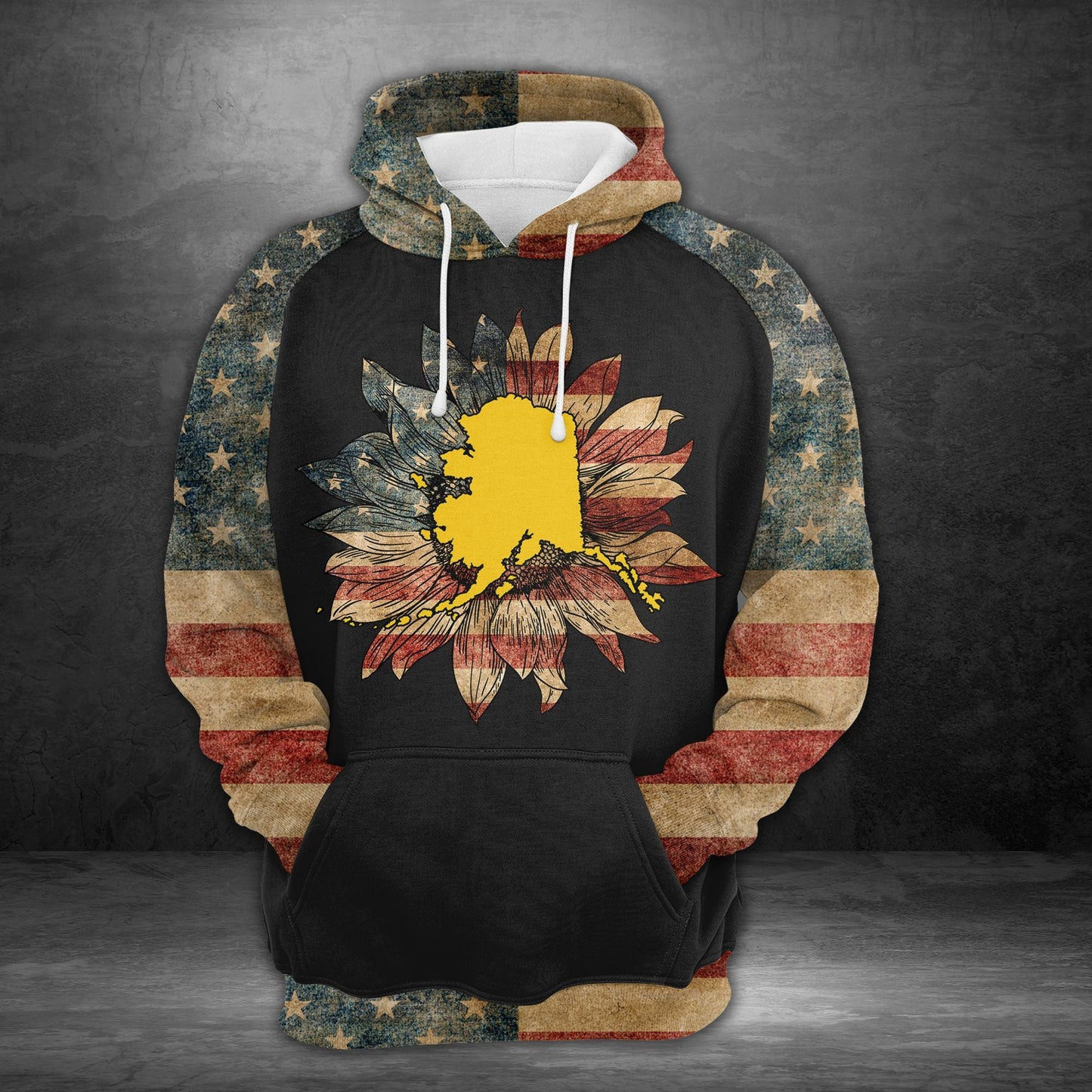 Awesome Alaska American Flag Pullover Halloween Premium Hoodie, Perfect Outfit For Men And Women On Christmas New Year Autumn Winter