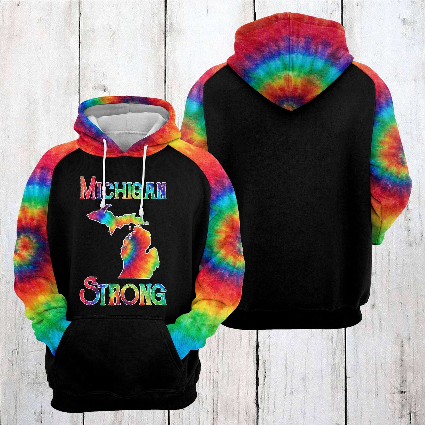 Michigan Strong Tie Dye Pullover Premium Hoodie, Perfect Outfit For Men And Women On Christmas New Year Autumn Winter