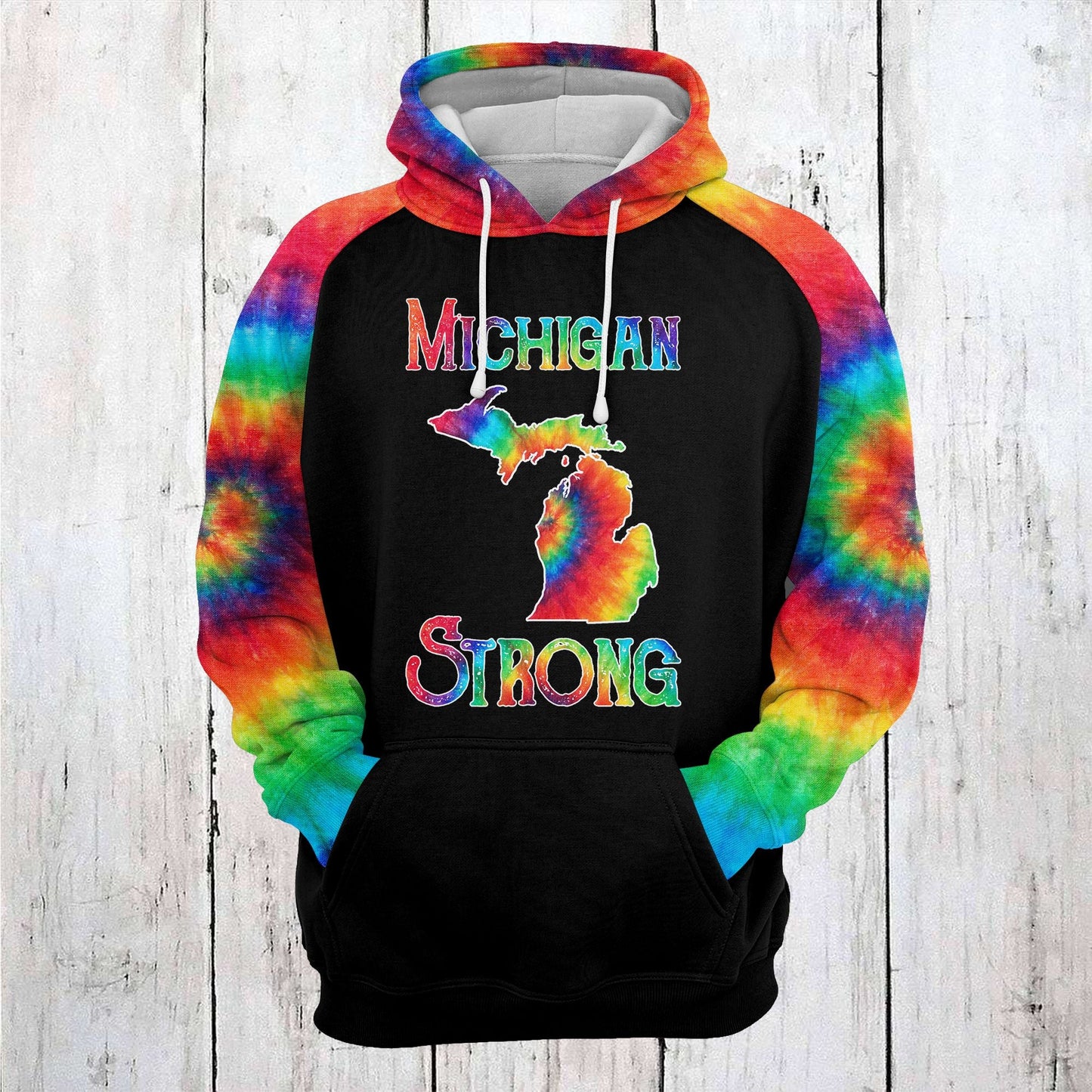 Michigan Strong Tie Dye Pullover Premium Hoodie, Perfect Outfit For Men And Women On Christmas New Year Autumn Winter
