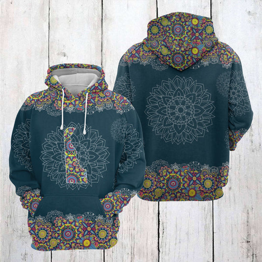 Delaware Mandala Pullover Premium Hoodie, Perfect Outfit For Men And Women On Christmas New Year Autumn Winter