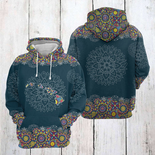Awesome Hawaii Mandala Pattern Pullover Premium Hoodie, Perfect Outfit For Men And Women On Christmas New Year Autumn Winter