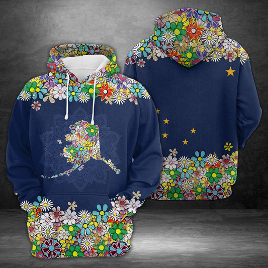 Awesome Alaska Colorful Flower Pullover Halloween Premium Hoodie, Perfect Outfit For Men And Women On Christmas New Year Autumn Winter