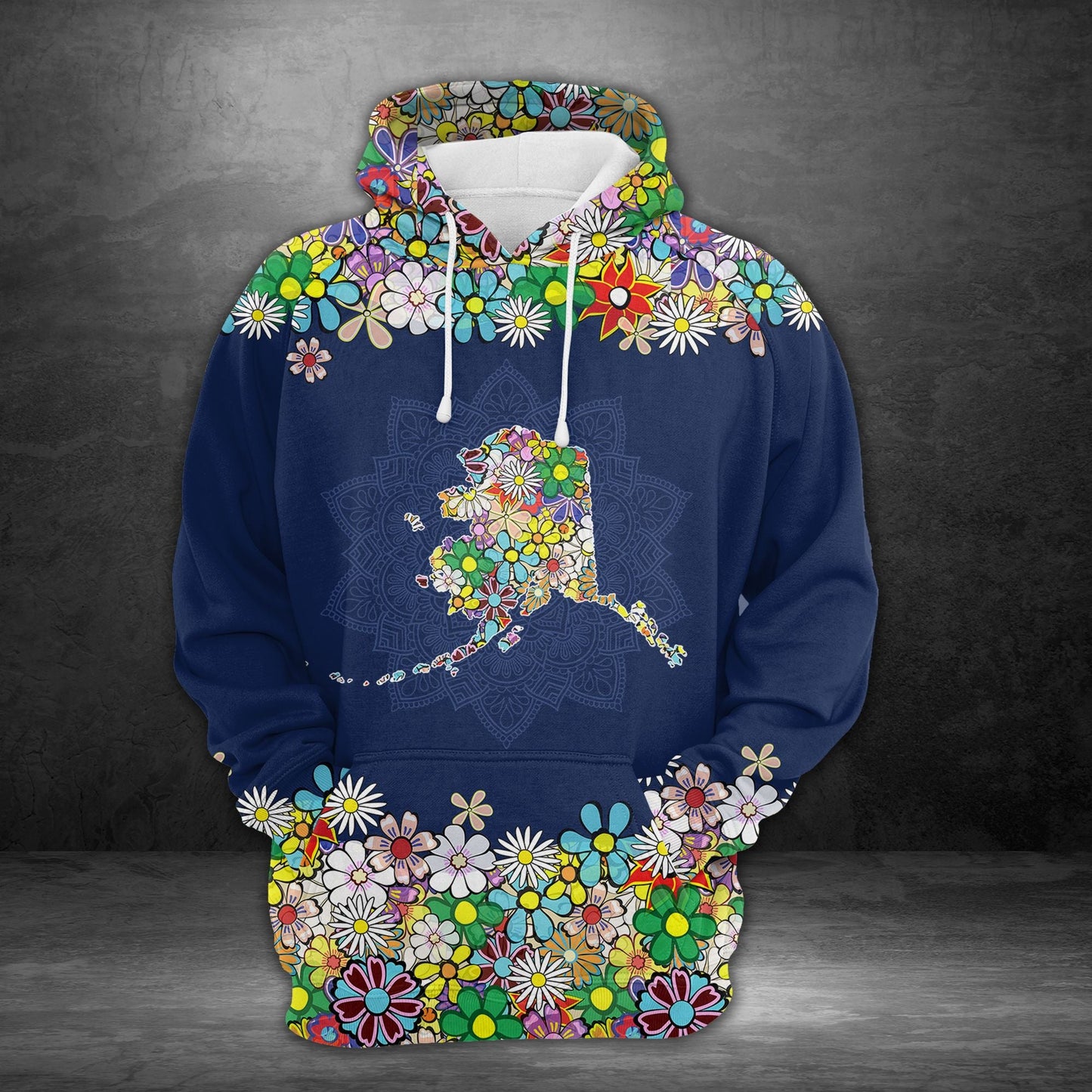 Awesome Alaska Colorful Flower Pullover Halloween Premium Hoodie, Perfect Outfit For Men And Women On Christmas New Year Autumn Winter