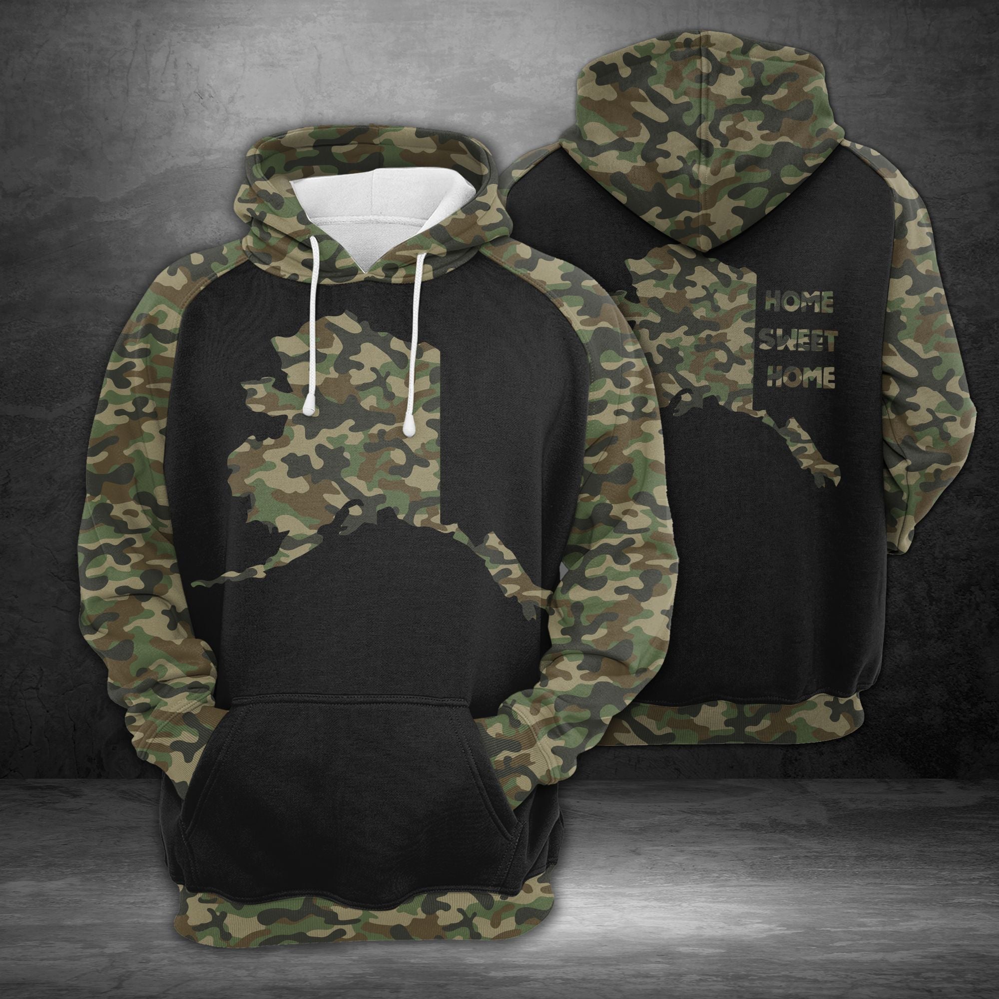 Alaska Camo pattern Pullover Premium Hoodie Home Sweet Home, Perfect Outfit For Men And Women On Christmas New Year Autumn Winter