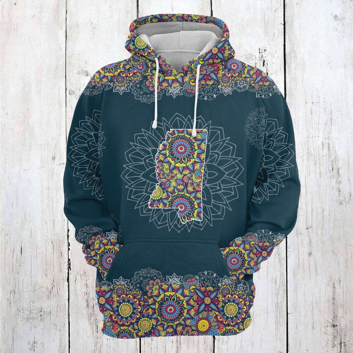Mississippi Mandala Pattern Pullover Premium Hoodie, Perfect Outfit For Men And Women On Christmas New Year Autumn Winter
