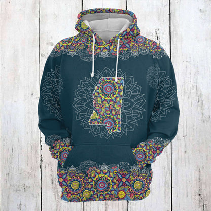 Mississippi Mandala Pattern Pullover Premium Hoodie, Perfect Outfit For Men And Women On Christmas New Year Autumn Winter