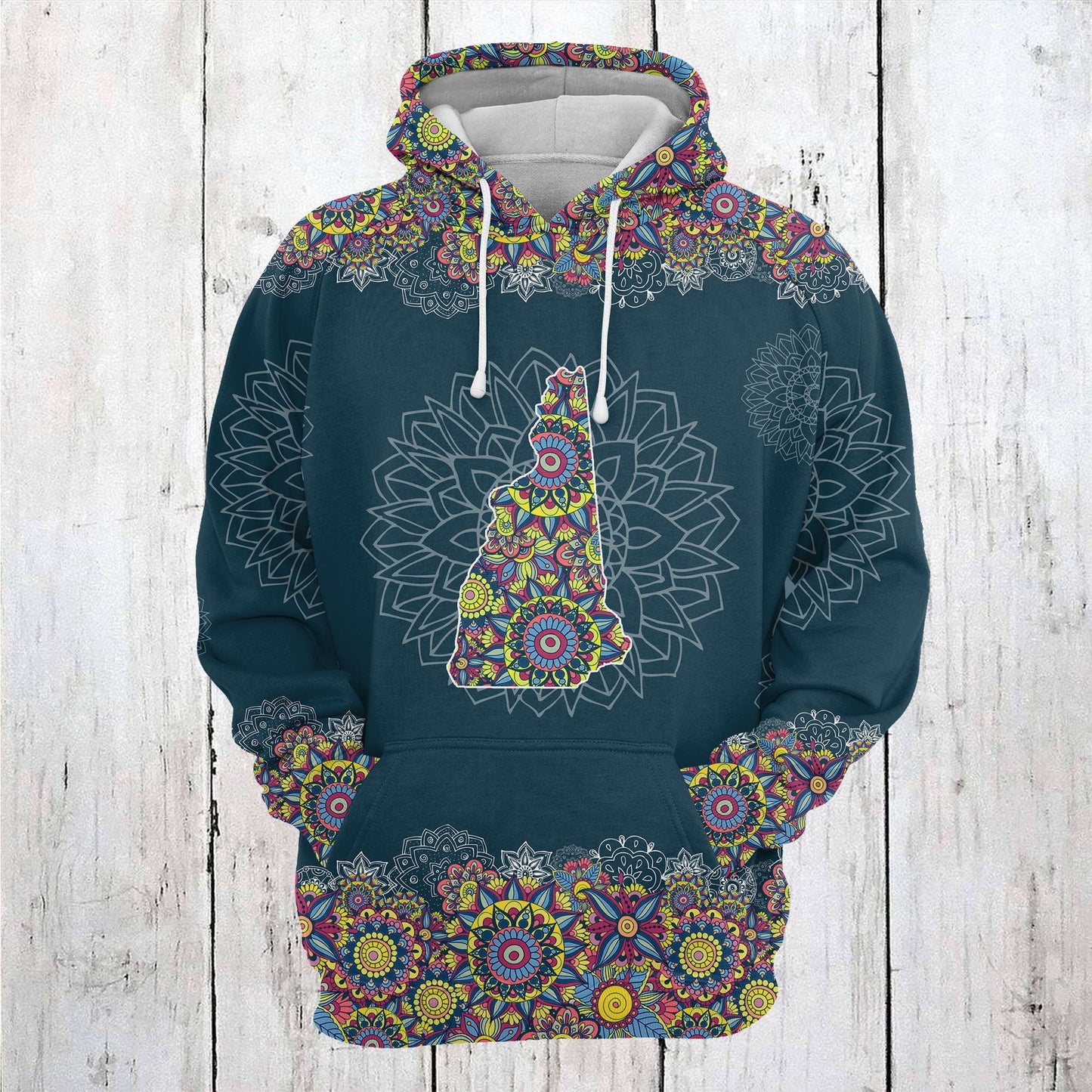 New Hampshire Mandala Pullover Premium Hoodie, Perfect Outfit For Men And Women On Christmas New Year Autumn Winter