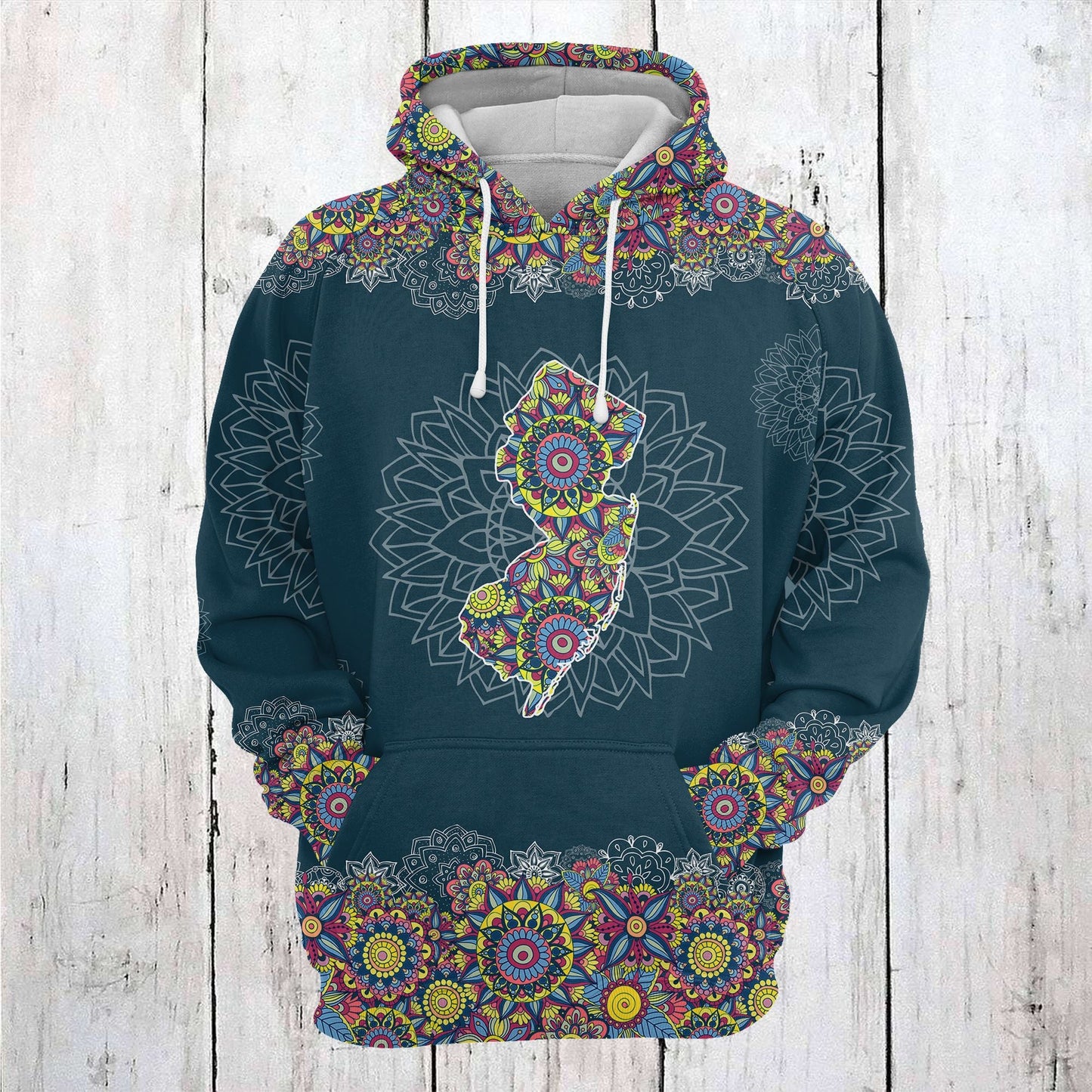New Jersey Mandala Pullover Premium Hoodie, Perfect Outfit For Men And Women On Christmas New Year Autumn Winter