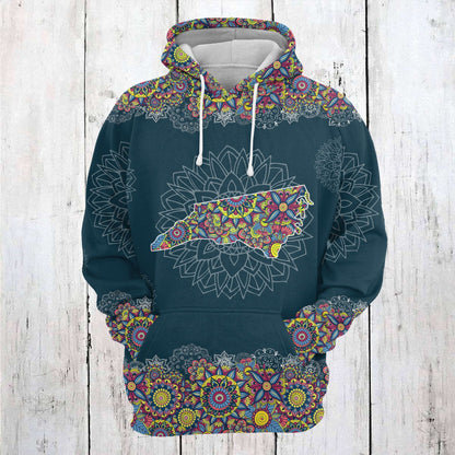 North Carolina Mandala Awesome Pullover Premium Hoodie, Perfect Outfit For Men And Women On Christmas New Year Autumn Winter