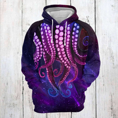 Purple Octopus Galaxy Pullover Premium Hoodie, Perfect Outfit For Men And Women On Christmas New Year Autumn Winter