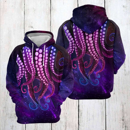 Purple Octopus Galaxy Pullover Premium Hoodie, Perfect Outfit For Men And Women On Christmas New Year Autumn Winter