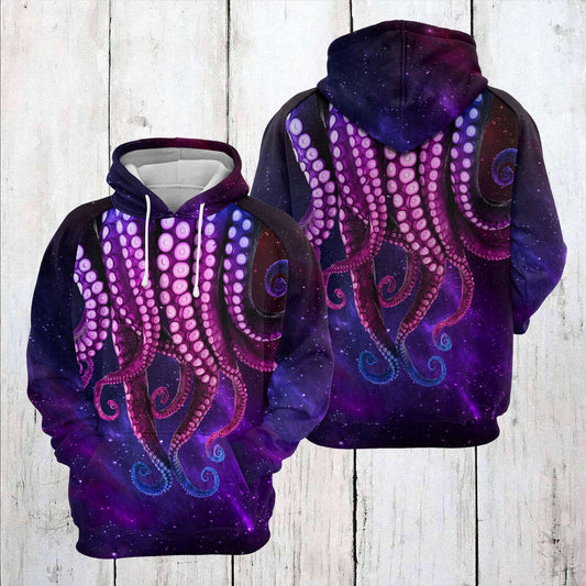 Purple Octopus Galaxy Pullover Premium Hoodie, Perfect Outfit For Men And Women On Christmas New Year Autumn Winter