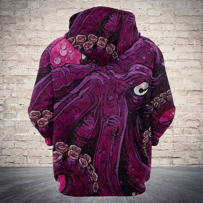 Pink Octopus Pullover Premium Hoodie, Perfect Outfit For Men And Women On Christmas New Year Autumn Winter