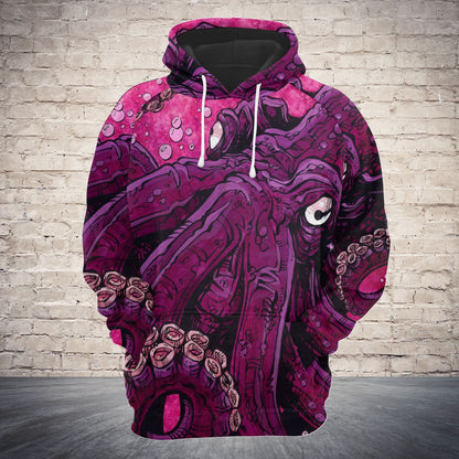Pink Octopus Pullover Premium Hoodie, Perfect Outfit For Men And Women On Christmas New Year Autumn Winter
