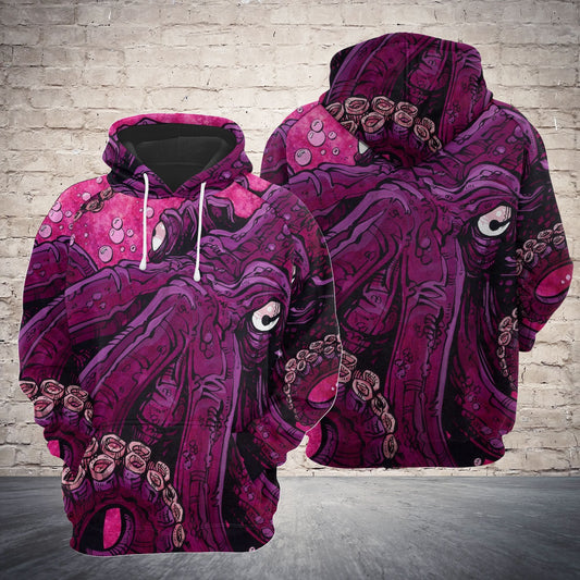 Pink Octopus Pullover Premium Hoodie, Perfect Outfit For Men And Women On Christmas New Year Autumn Winter