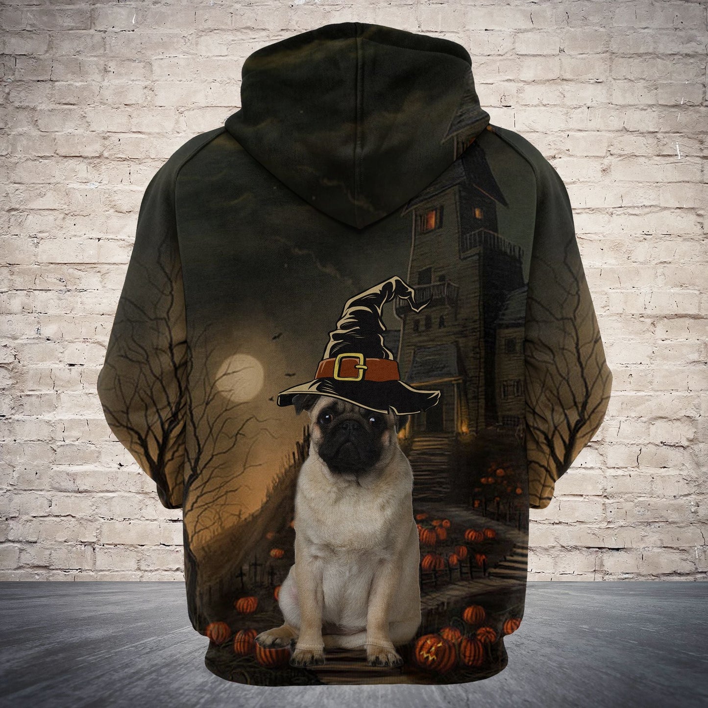Pug Halloween Night Pullover Premium Hoodie, Perfect Outfit For Men And Women On Christmas New Year Autumn Winter
