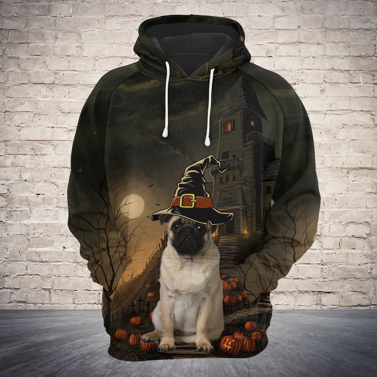 Pug Halloween Night Pullover Premium Hoodie, Perfect Outfit For Men And Women On Christmas New Year Autumn Winter