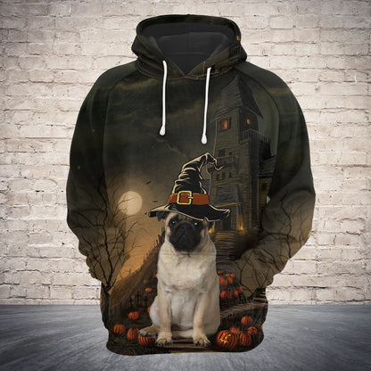 Pug Halloween Night Pullover Premium Hoodie, Perfect Outfit For Men And Women On Christmas New Year Autumn Winter