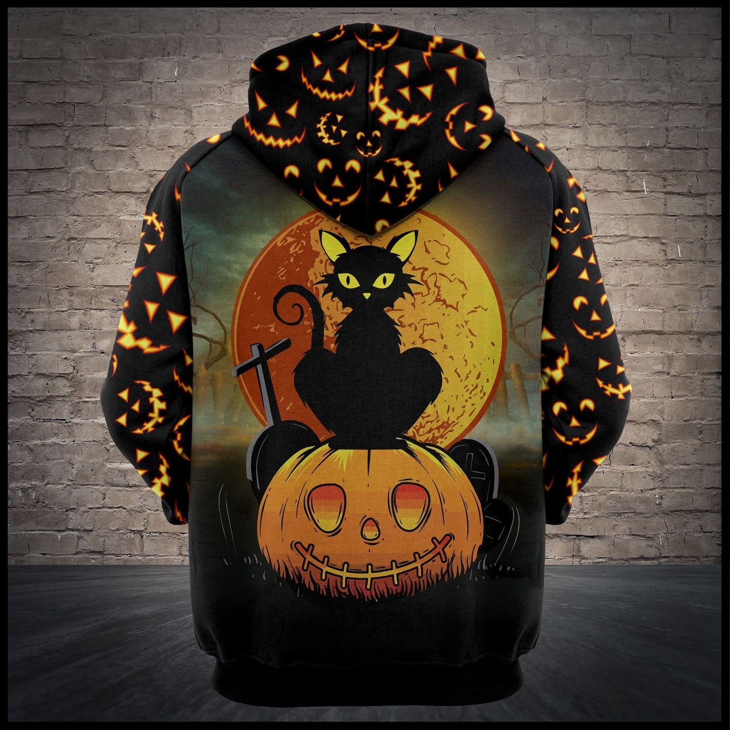 Black Cat Midnight Pumpkin Pullover Premium Hoodie, Perfect Outfit For Men And Women On Christmas New Year Autumn Winter