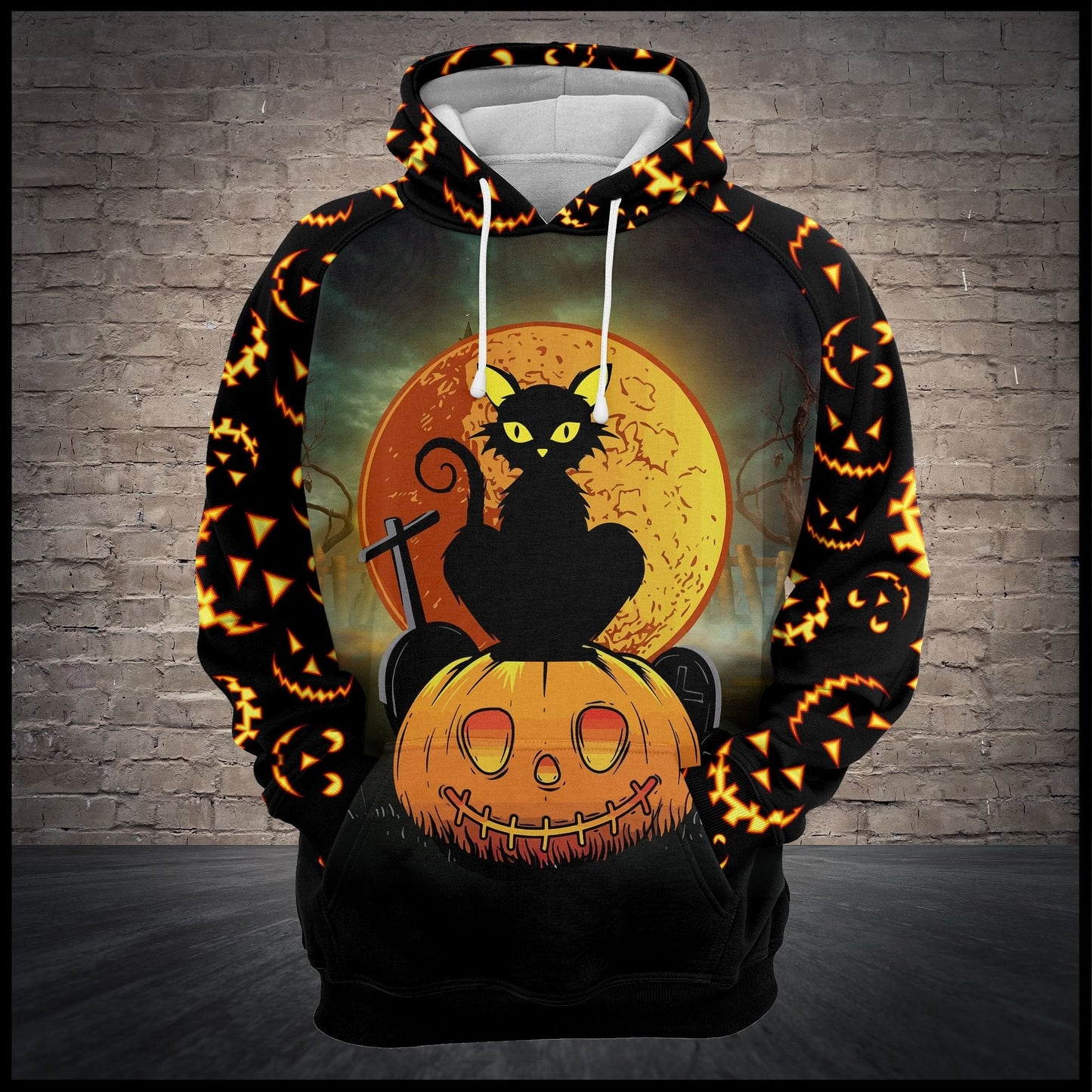 Black Cat Midnight Pumpkin Pullover Premium Hoodie, Perfect Outfit For Men And Women On Christmas New Year Autumn Winter