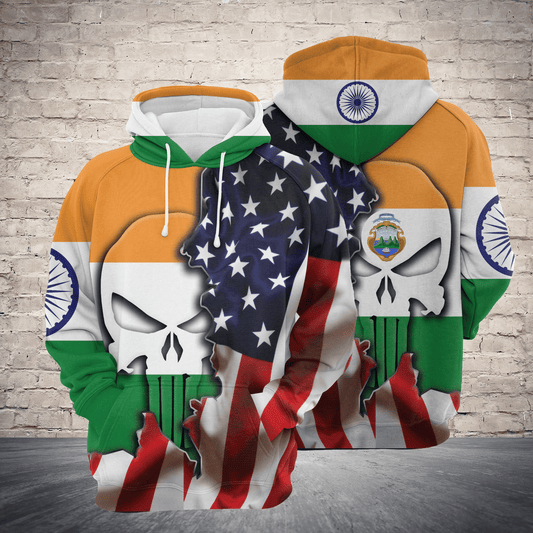 India Proud Skull Pullover Premium Hoodie, Perfect Outfit For Men And Women On Christmas New Year Autumn Winter