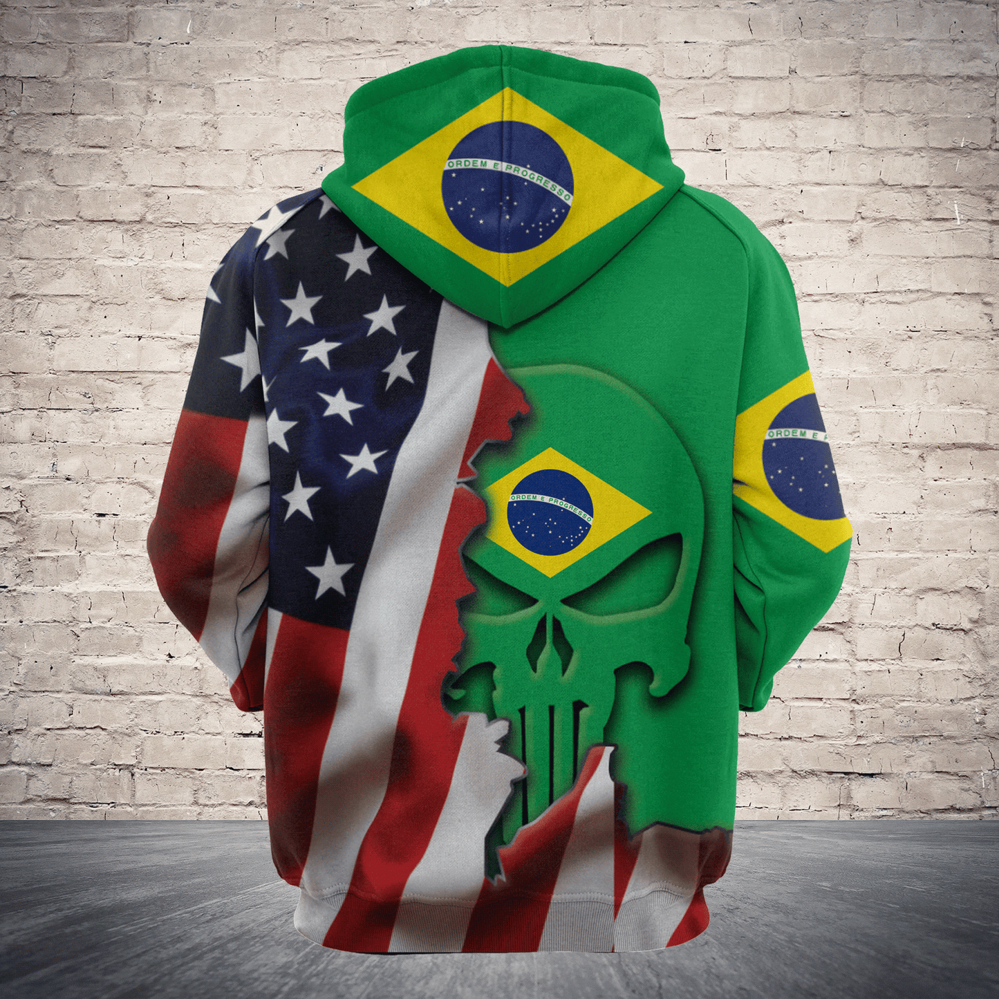 Brazil Proud Skull Pullover Halloween Premium Hoodie, Perfect Outfit For Men And Women On Christmas New Year Autumn Winter