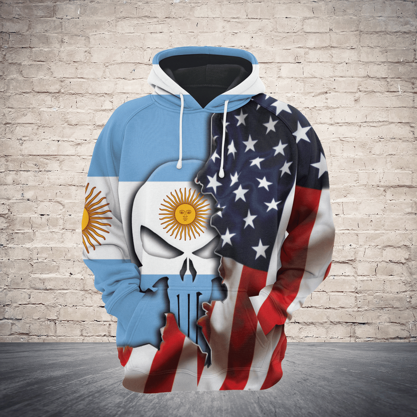 Argentina Proud Skull Pullover Premium Hoodie, Perfect Outfit For Men And Women On Christmas New Year Autumn Winter