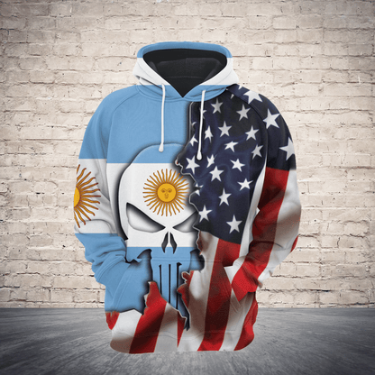 Argentina Proud Skull Pullover Premium Hoodie, Perfect Outfit For Men And Women On Christmas New Year Autumn Winter