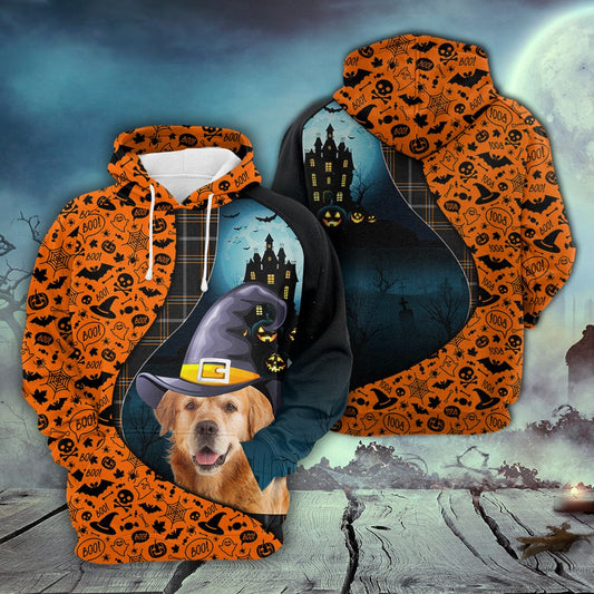 Golden Retriever And Halloween Pullover Premium Hoodie, Perfect Outfit For Men And Women On Christmas New Year Autumn Winter