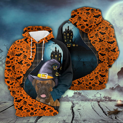 Boxer And Halloween Pattern Pullover Halloween Premium Hoodie, Perfect Outfit For Men And Women On Christmas New Year Autumn Winter