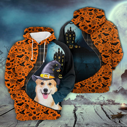 Pembroke Welsh Corgi Halloween Pattern Pullover Premium Hoodie, Perfect Outfit For Men And Women On Christmas New Year Autumn Winter