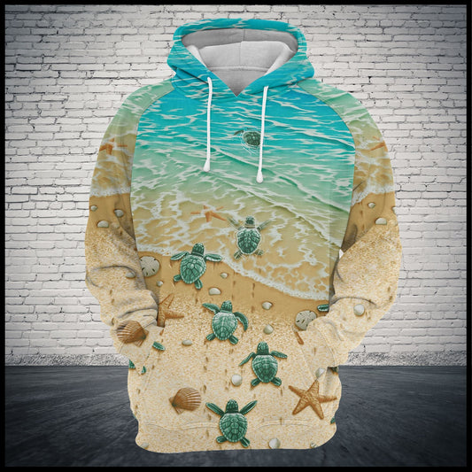Little Turtle Pullover Premium Hoodie Back To The Sea, Perfect Outfit For Men And Women On Christmas New Year Autumn Winter
