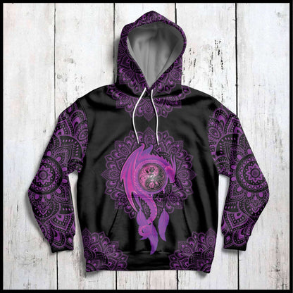 Purple Dragon Pullover Premium Hoodie, Perfect Outfit For Men And Women On Christmas New Year Autumn Winter