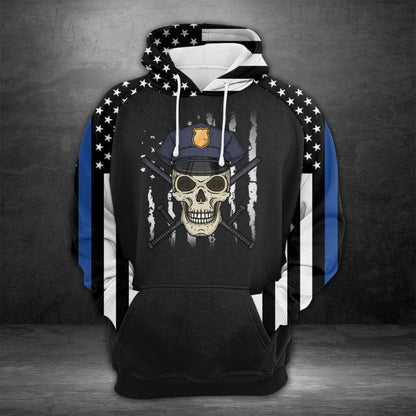 Skull Police Pullover Premium Hoodie, Perfect Outfit For Men And Women On Christmas New Year Autumn Winter