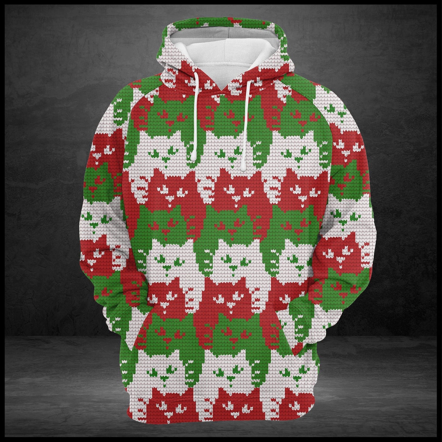 Ugly Cat Color Christmas Pullover Premium Hoodie, Perfect Outfit For Men And Women On Christmas New Year Autumn Winter