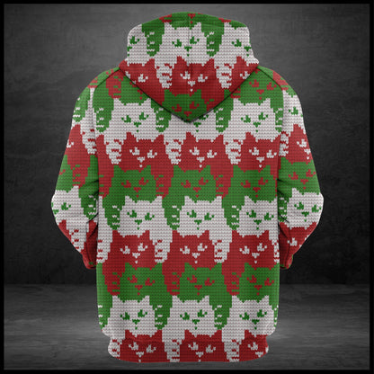 Ugly Cat Color Christmas Pullover Premium Hoodie, Perfect Outfit For Men And Women On Christmas New Year Autumn Winter