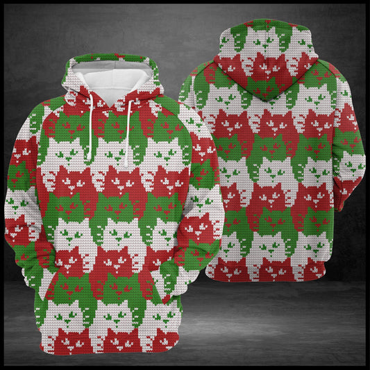 Ugly Cat Color Christmas Pullover Premium Hoodie, Perfect Outfit For Men And Women On Christmas New Year Autumn Winter