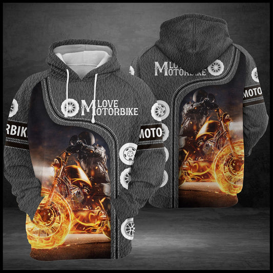 Motorbike Fire Pullover Premium Hoodie, Perfect Outfit For Men And Women On Christmas New Year Autumn Winter